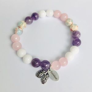 GEMSTONE | Amethyst Quartz Lung Survivor Bracelet